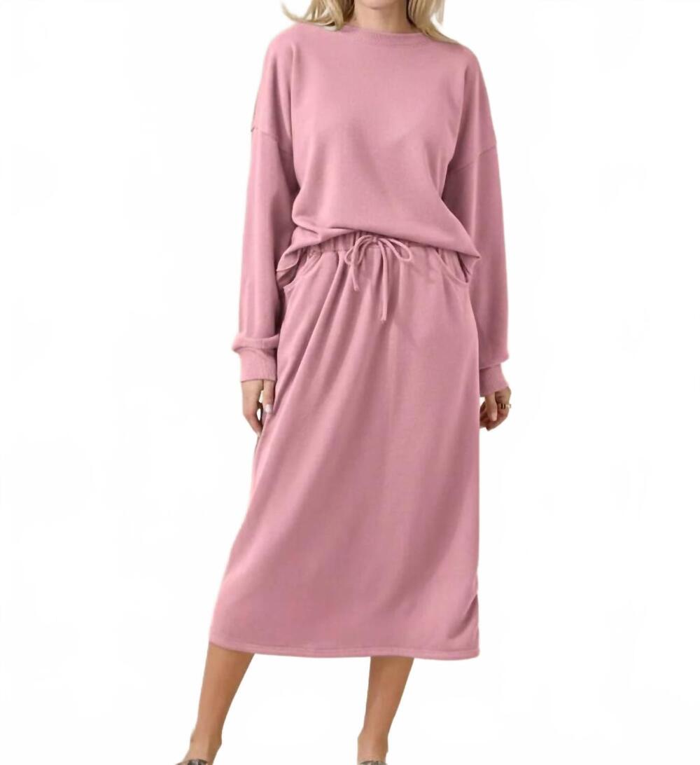 NEW CELESTE women's soft knit long sleeve top in pink lavender